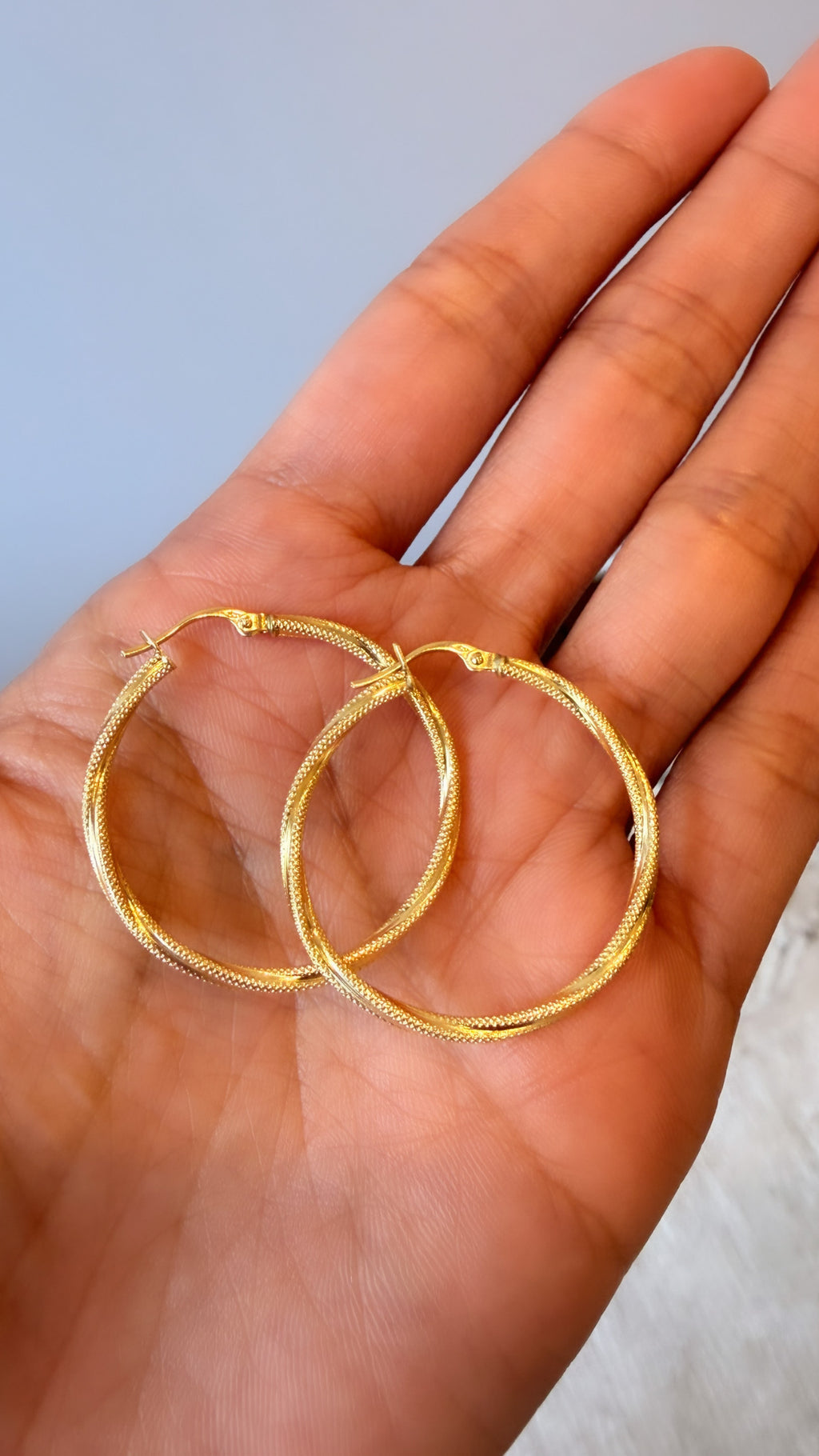 Textured Gold Hoop Earrings