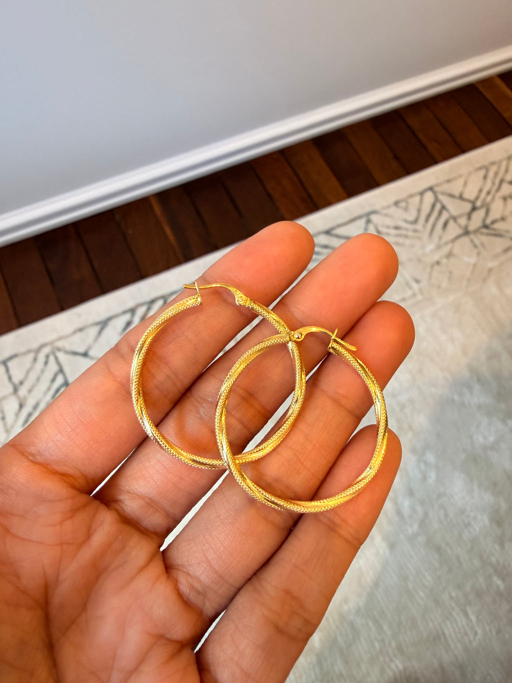 Textured Gold Hoop Earrings