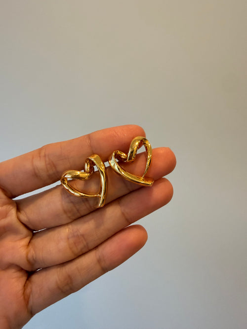 Large Happy Heart Earrings