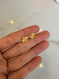 Four Petal Flower Stud Earrings