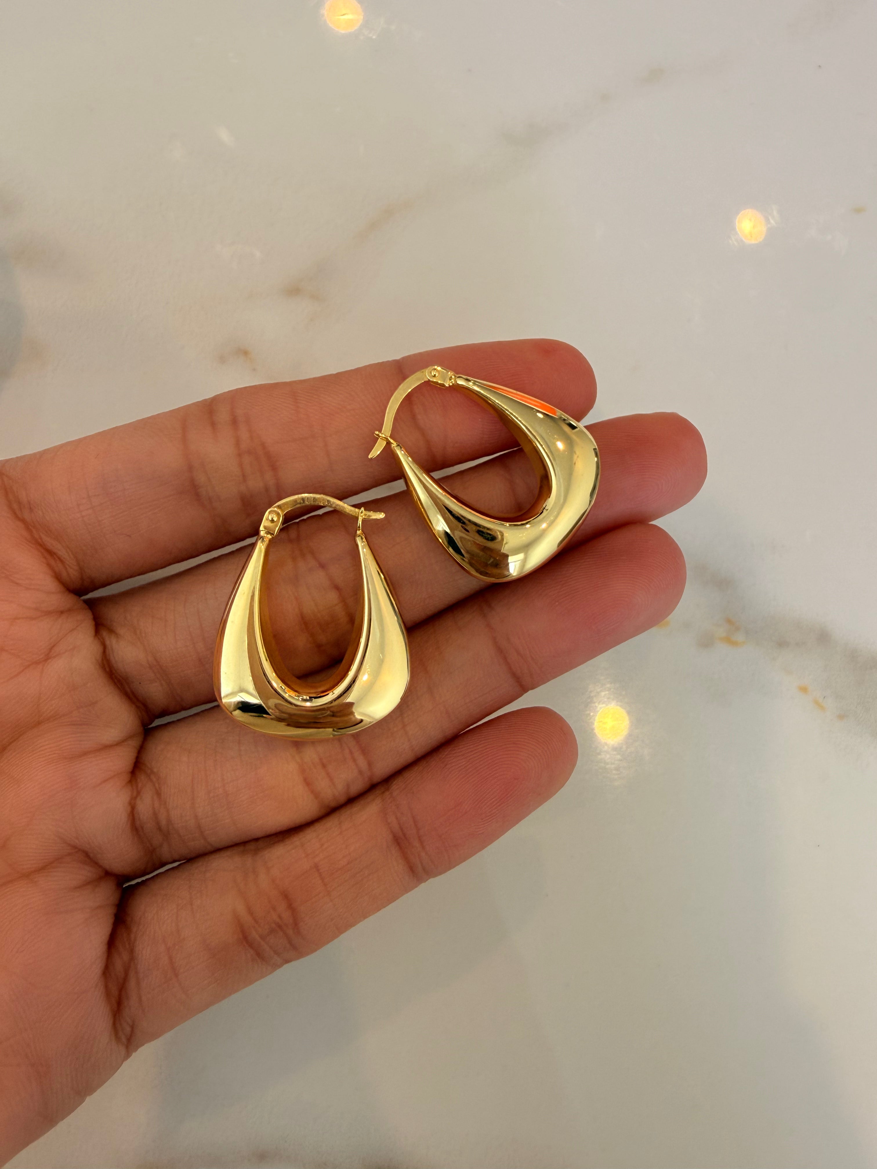 Sculpted Teardrop Hoop Earrings
