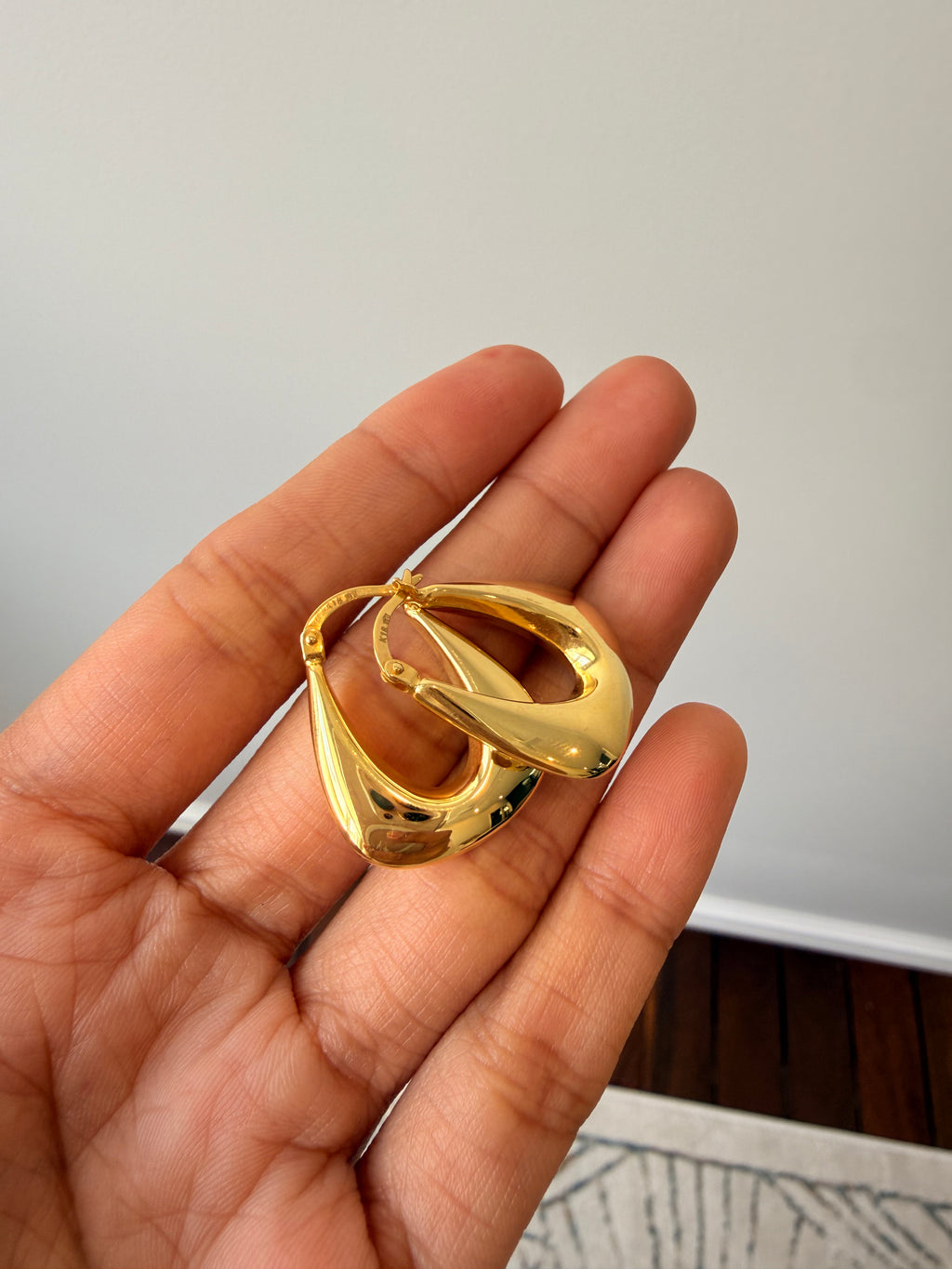 Sculpted Teardrop Hoop Earrings