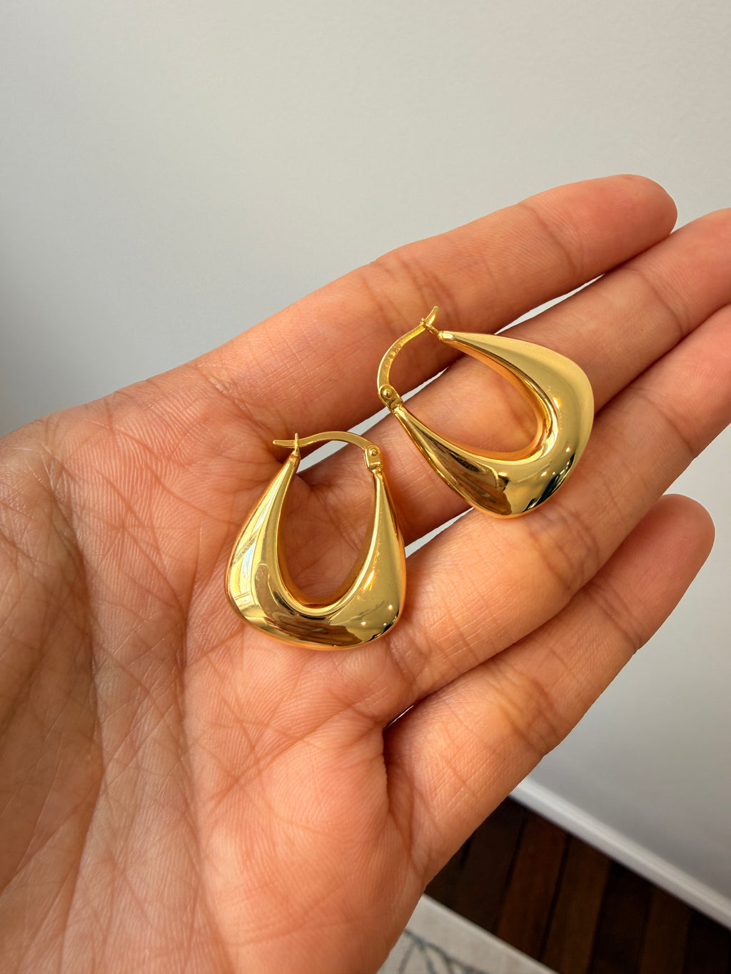 Sculpted Teardrop Hoop Earrings