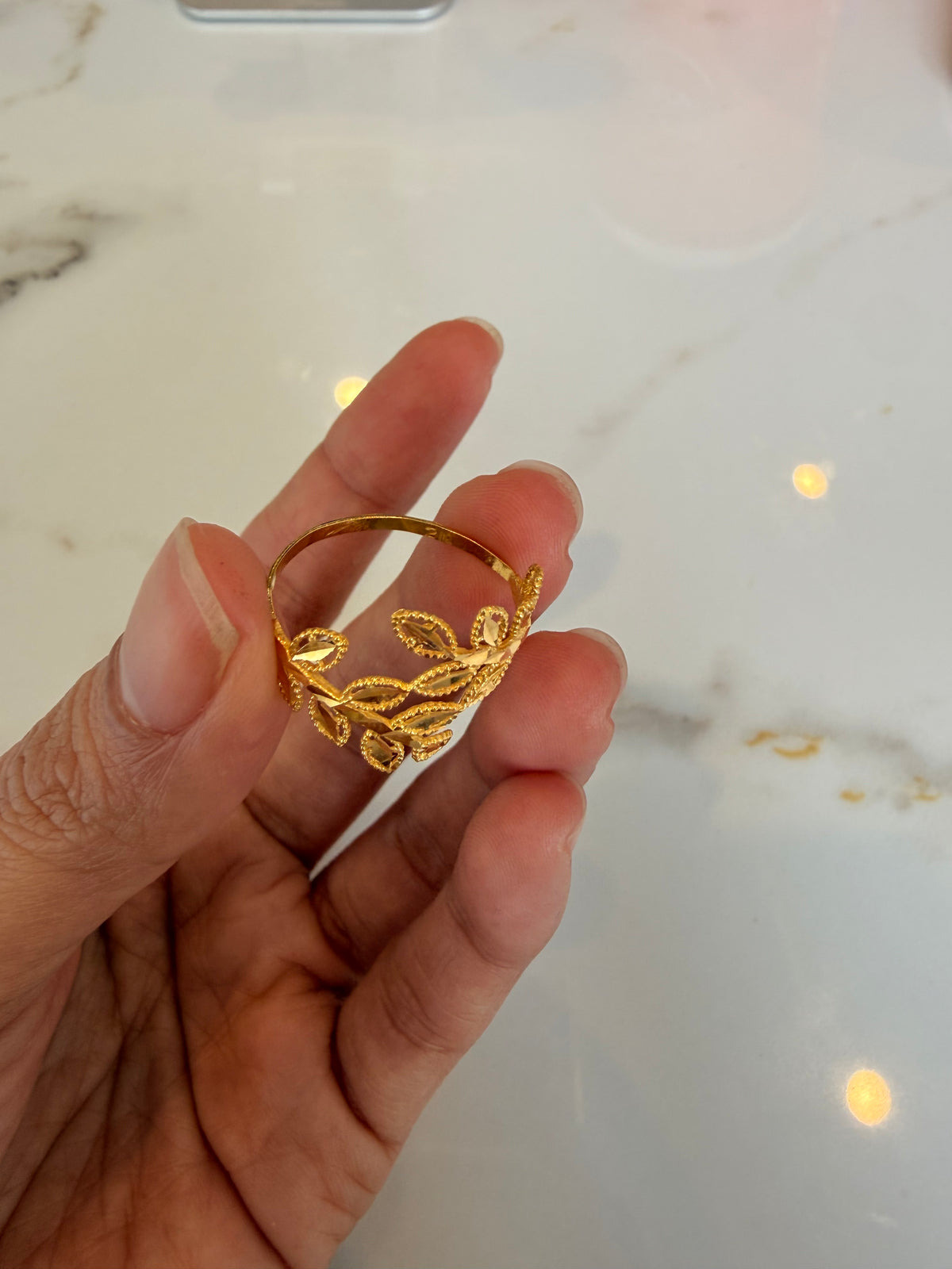 Golden Leaf Statement Ring