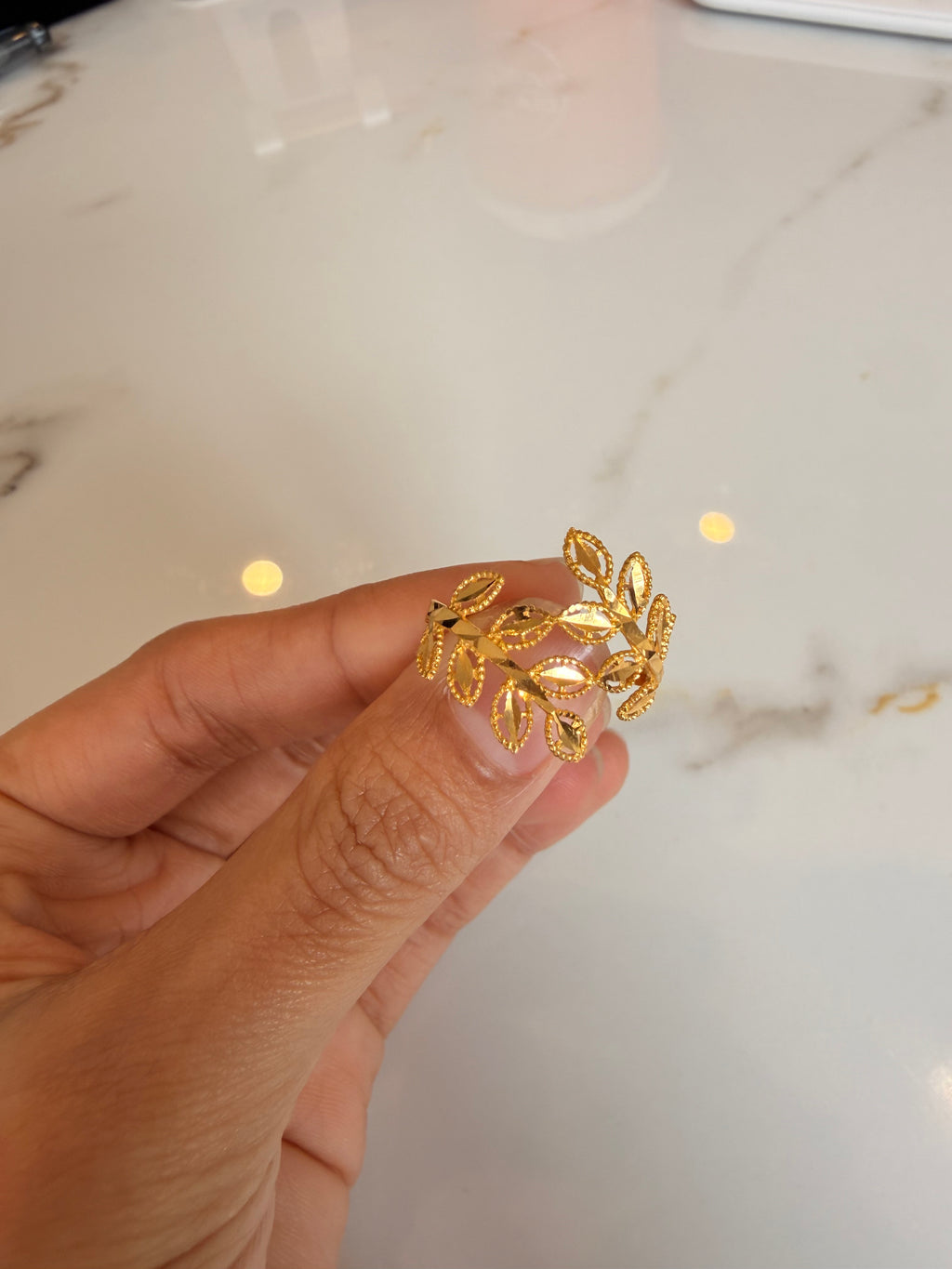 Golden Leaf Statement Ring