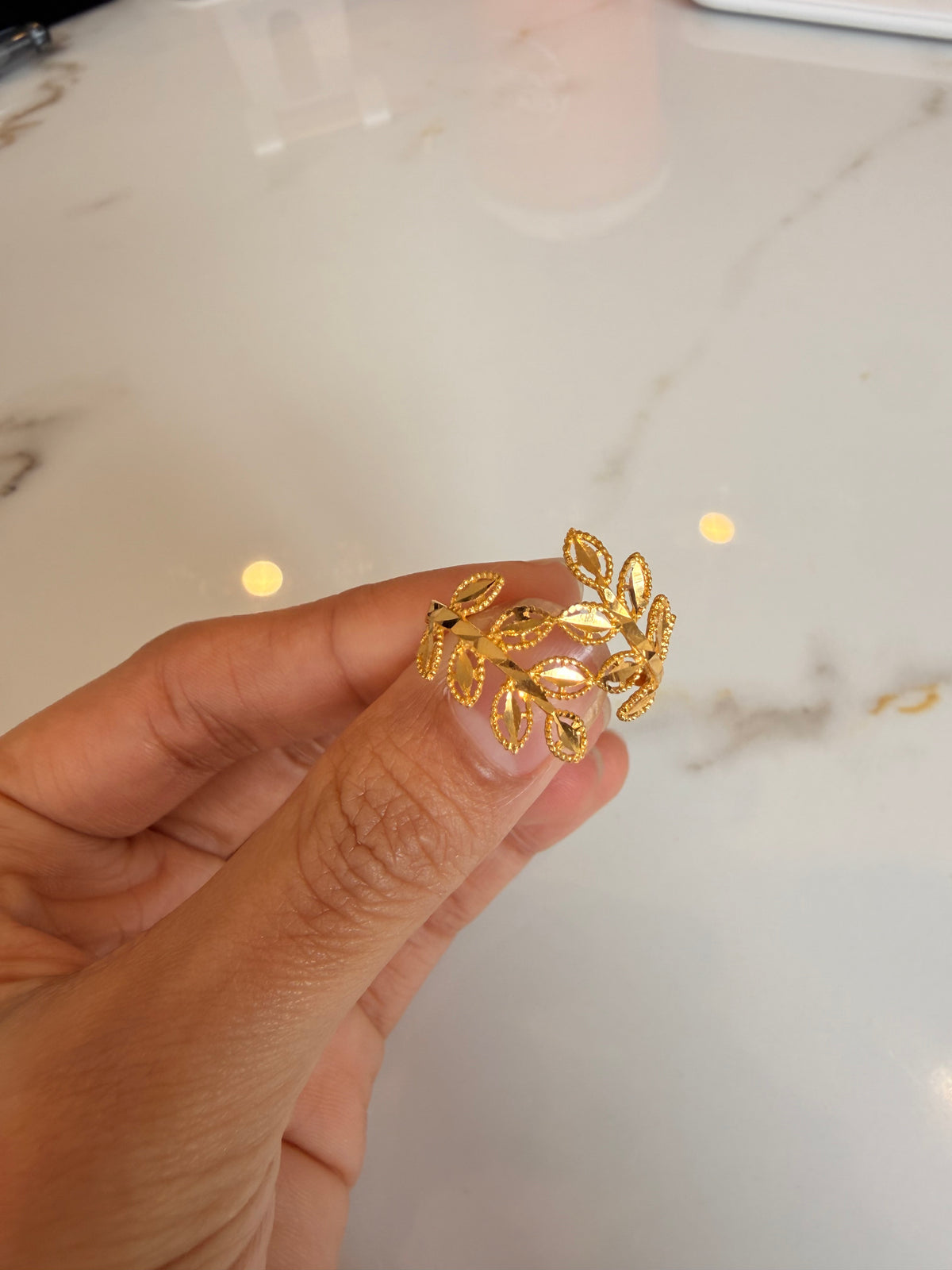 Golden Leaf Statement Ring