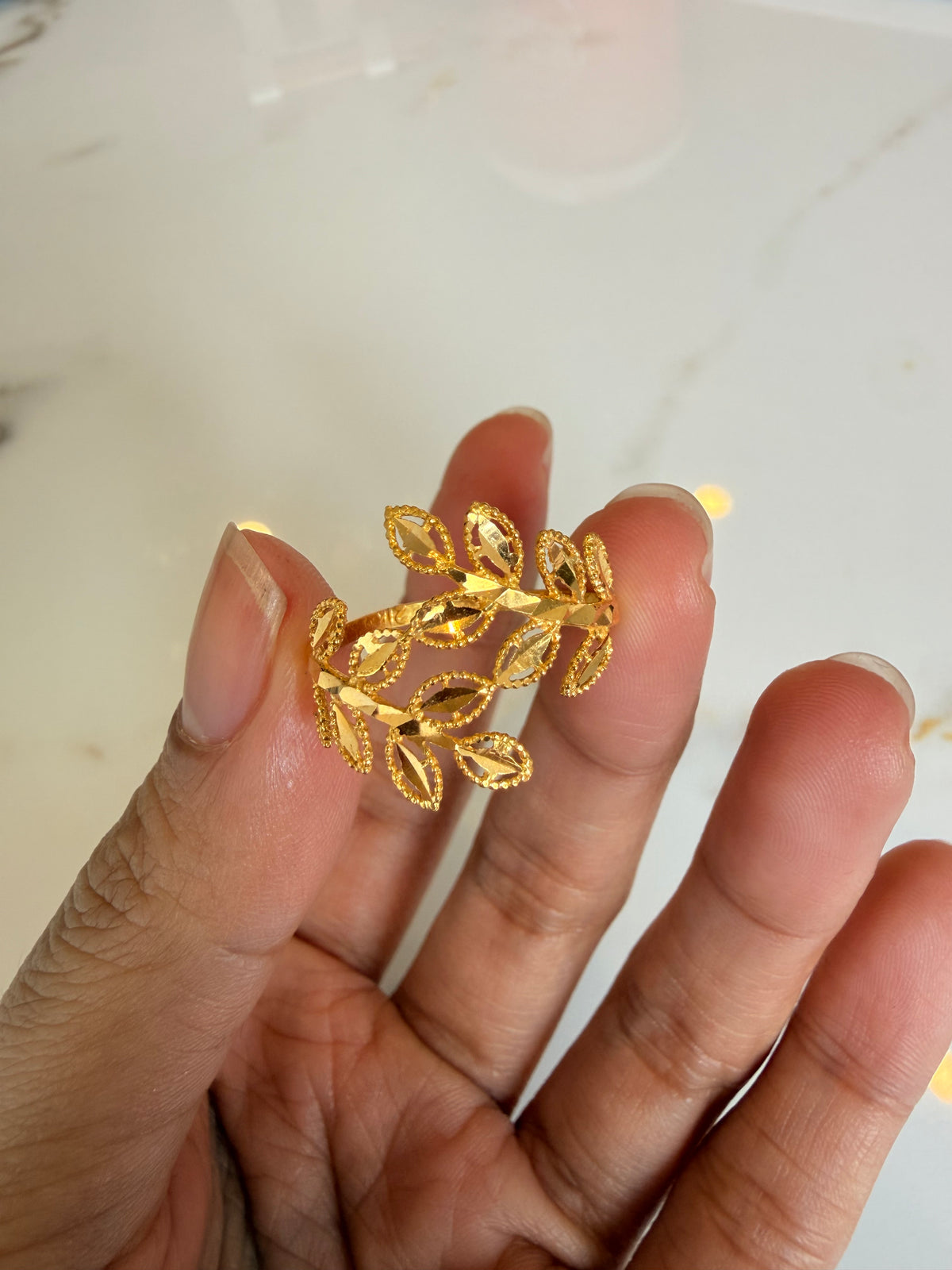 Golden Leaf Statement Ring