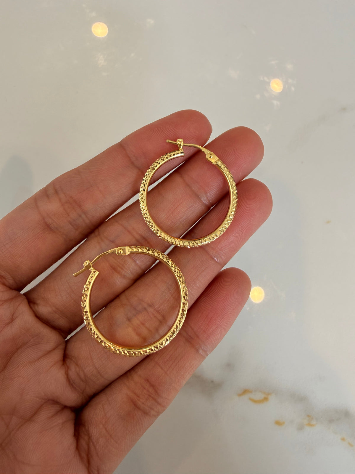 Textured Gold Hoop Earrings