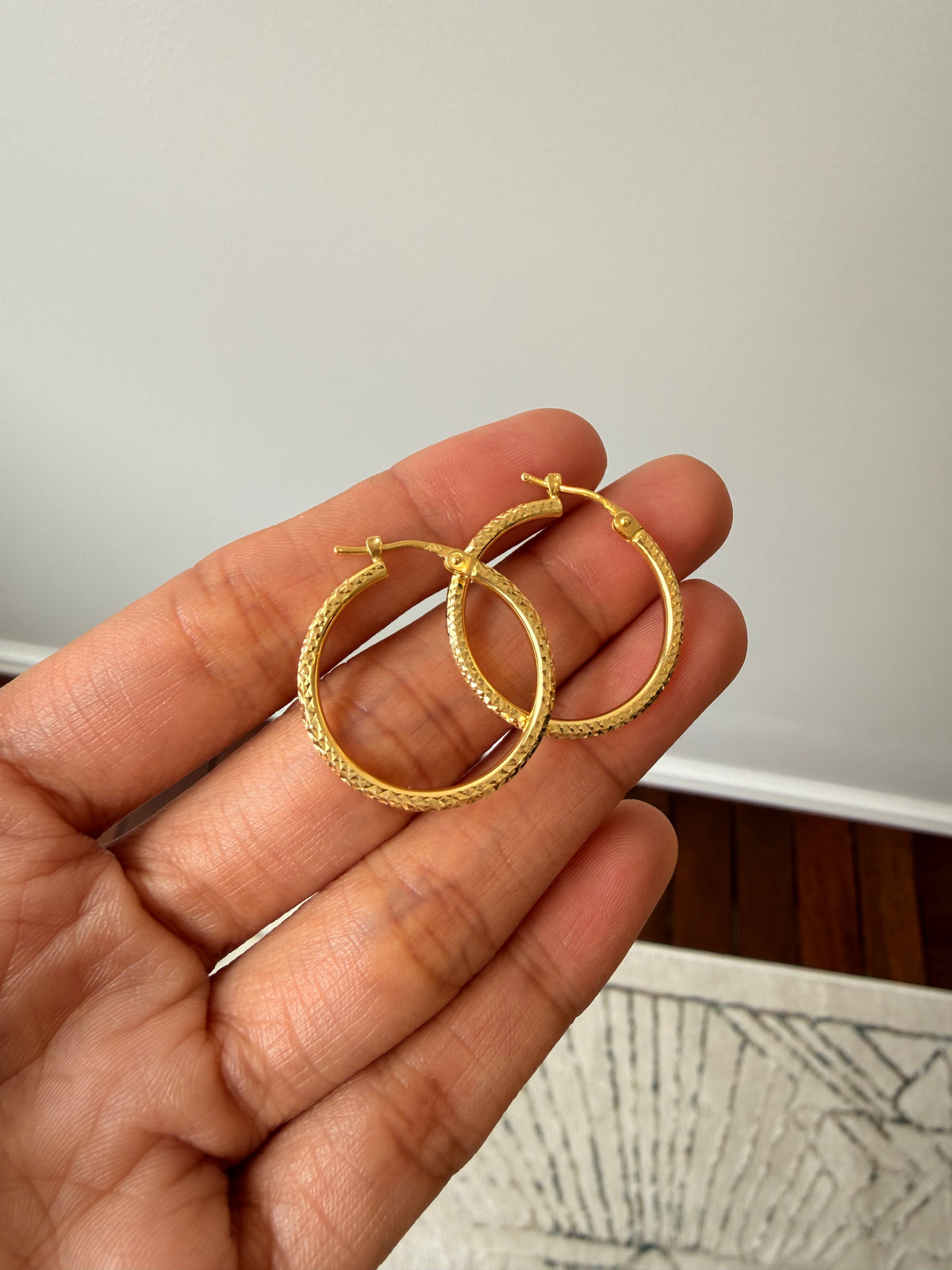Textured Gold Hoop Earrings