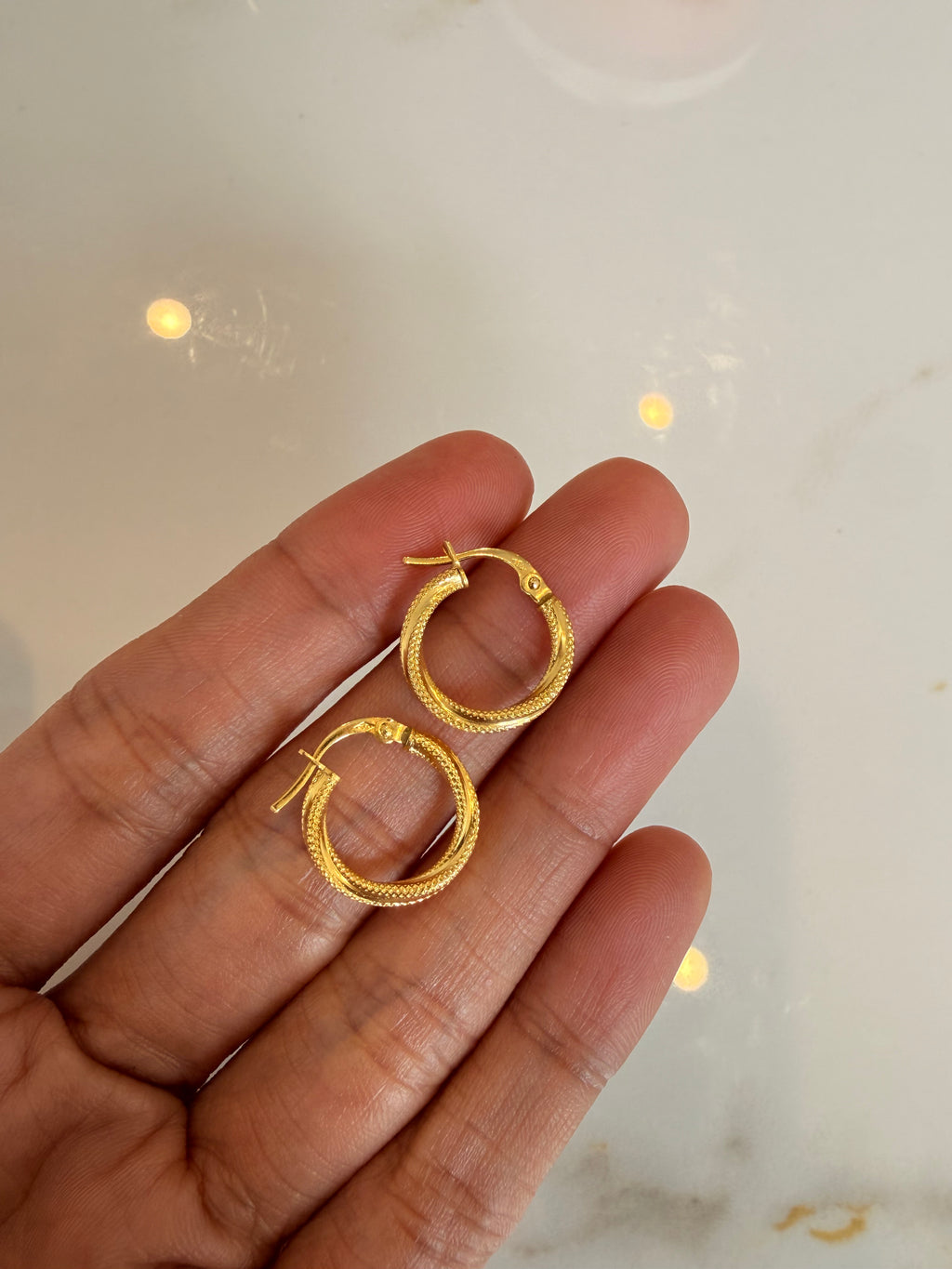 Twist Textured Small Hoop Earrings