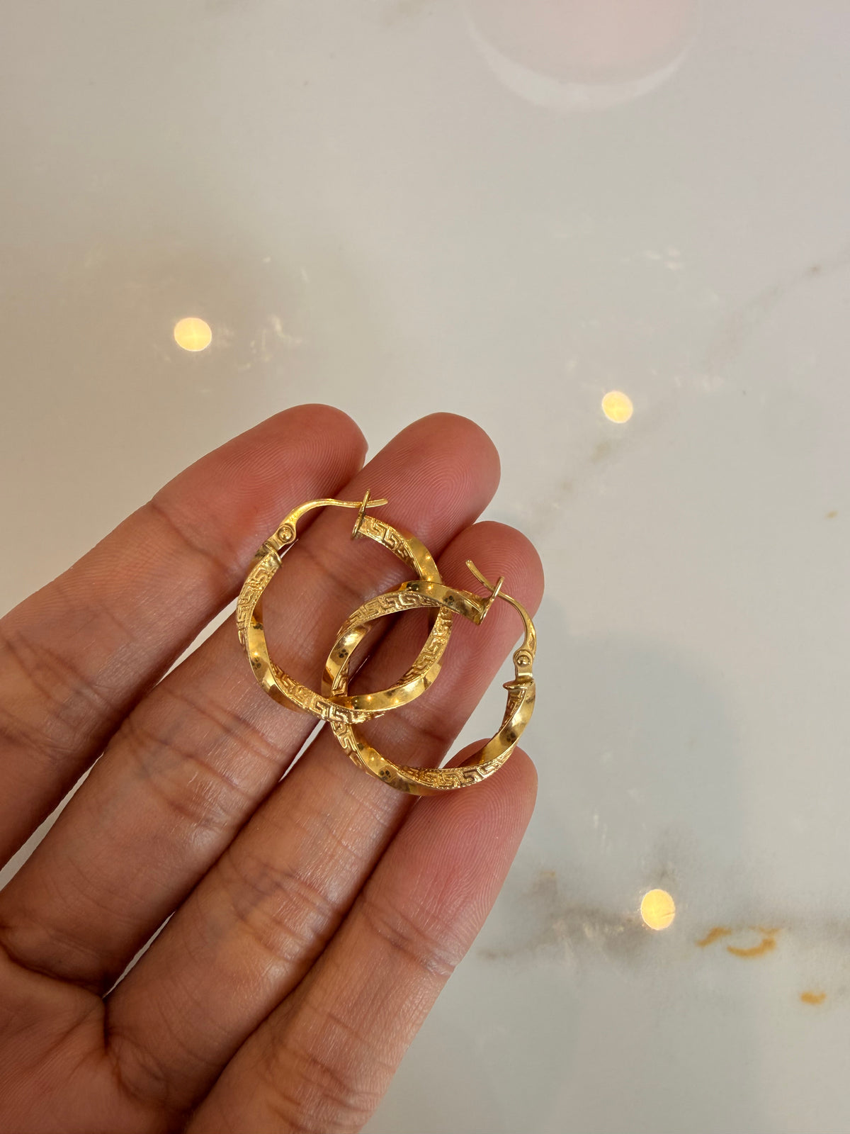 Designer Inspired Twisted Hoop Earrings