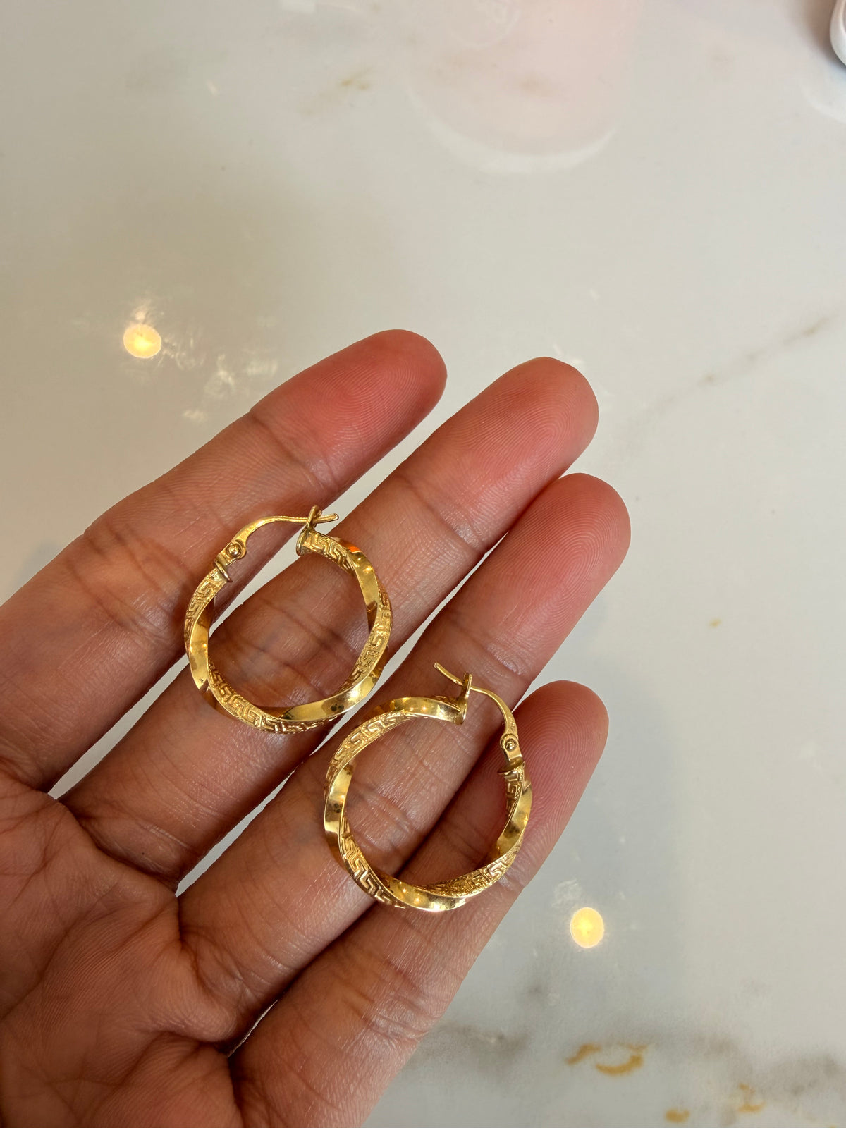 Designer Inspired Twisted Hoop Earrings