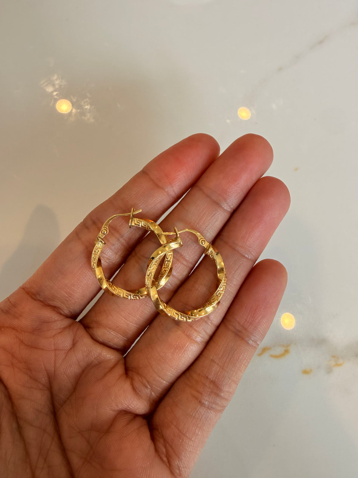 Designer Inspired Twisted Hoop Earrings
