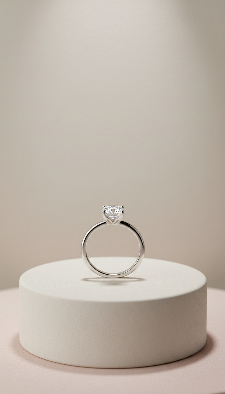 Platinum Solitaire Whisper Ring